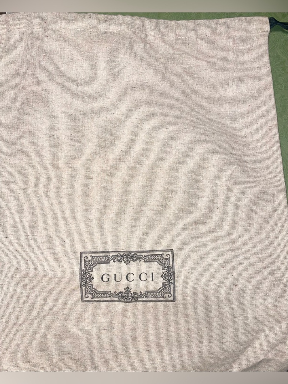 Gucci Natural Beige Drawstring Dust Bag with Logo